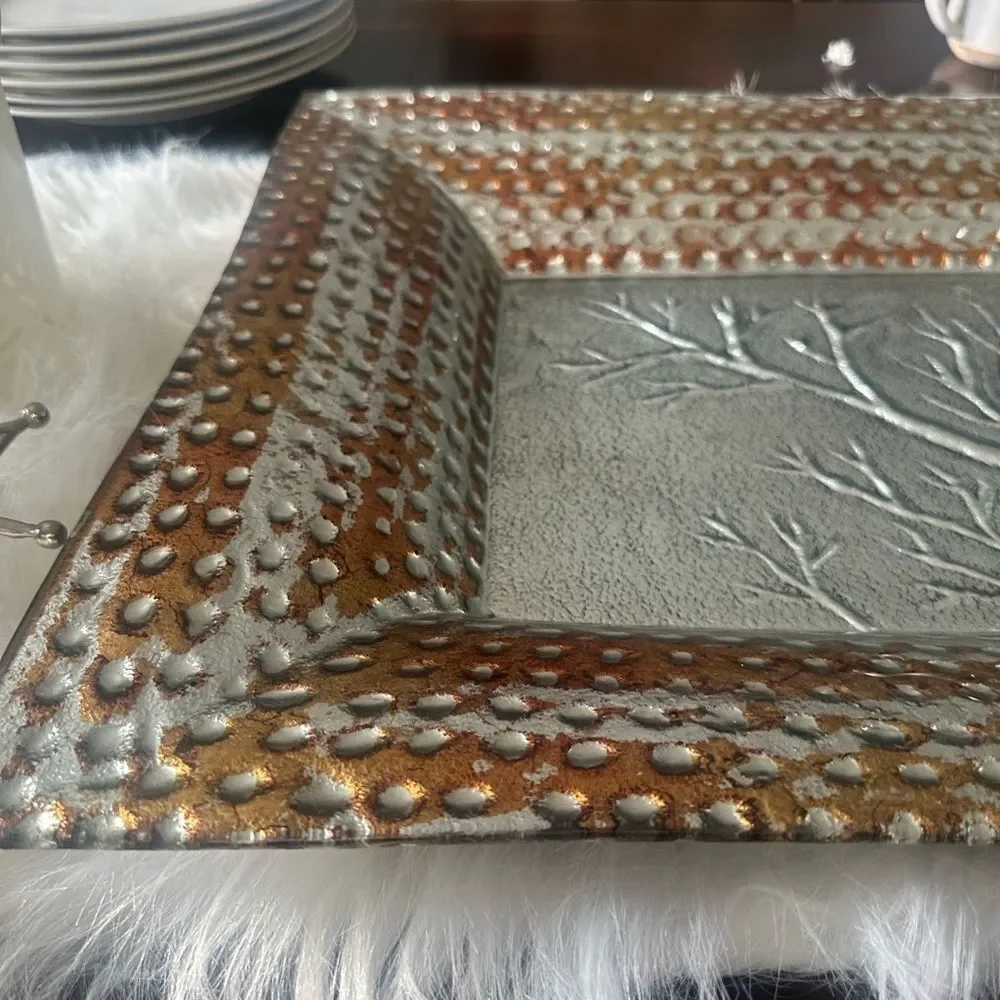 Pier 1 Glass Rectangular Decorative Tray